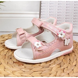 Sandali con velcro rosa acceso At the American Club 2