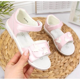 Sandali con velcro rosa acceso At the American Club 1