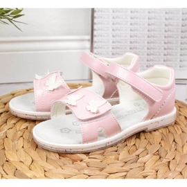 Sandali con velcro rosa acceso At the American Club 2