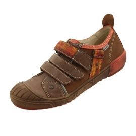 Scarpa in pelle con velcro Bartek 28764-70Q marrone arancia 2