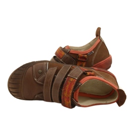 Scarpa in pelle con velcro Bartek 28764-70Q marrone arancia 3