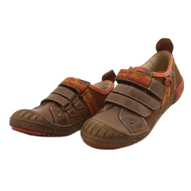 Scarpa in pelle con velcro Bartek 28764-70Q marrone arancia 1