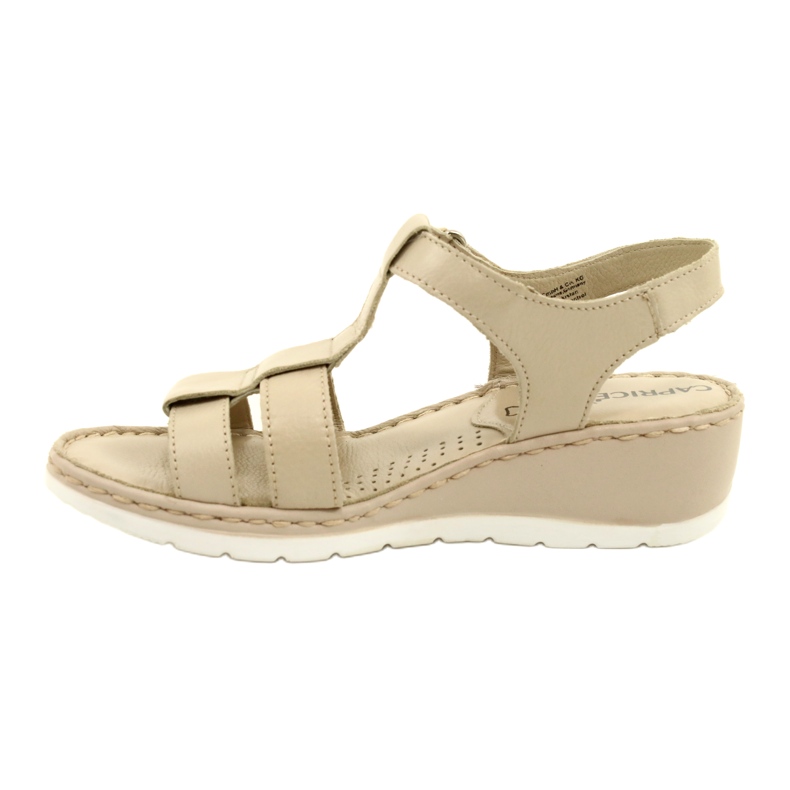Comodi sandali in pelle Caprice 28152-28 443 Beige 1