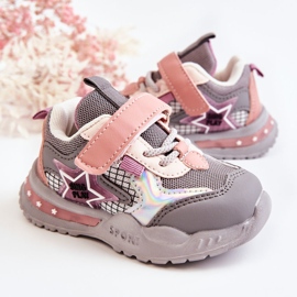 PJ2 Scarpe Sportive Leggere Per Bambini Grigio-Rosa Mobby 2