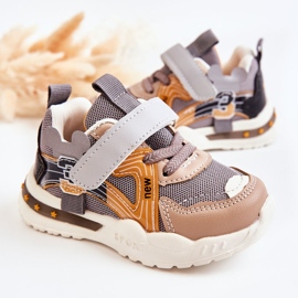 PJ2 Calzature Sportive in Tessuto per Bambini Grigio-Marrone Nathine 2