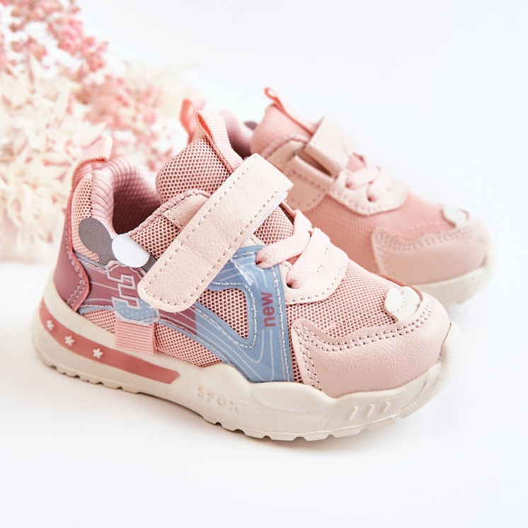 PJ2 Scarpe sportive per bambini in tessuto rosa natina 1