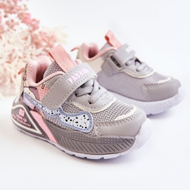 PJ2 Scarpe sportive leggere per bambini grigie Snoopy rosa 1