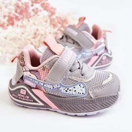 PJ2 Scarpe sportive leggere per bambini grigie Snoopy rosa 2