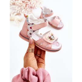 PJ2 Sandali Dotty rosa per bambini in pelle 1