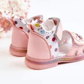 PJ2 Sandali Dotty rosa per bambini in pelle 2