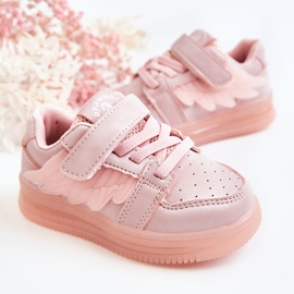 PA1 Scarpe Sportive Bambini In Pelle Con Velcro Pink Angel rosa 2