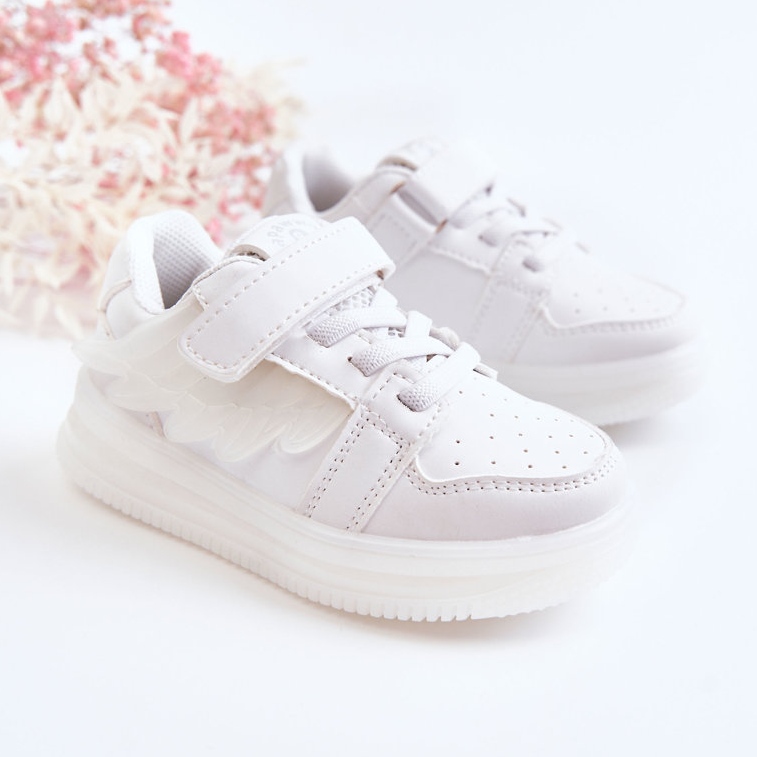 PA1 Scarpe Sportive Bambini In Pelle Con Velcro White Angel bianca 2