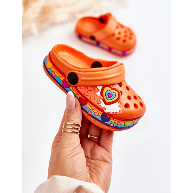 Ciabatte per bambini in schiuma Crocs Orange Charie arancia 1