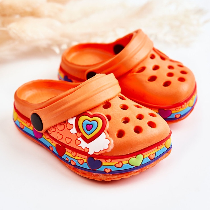 Ciabatte per bambini in schiuma Crocs Orange Charie arancia 2