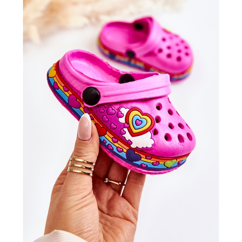 Ciabatte in schiuma per bambini Kroks Fuchsia Charie rosa 2