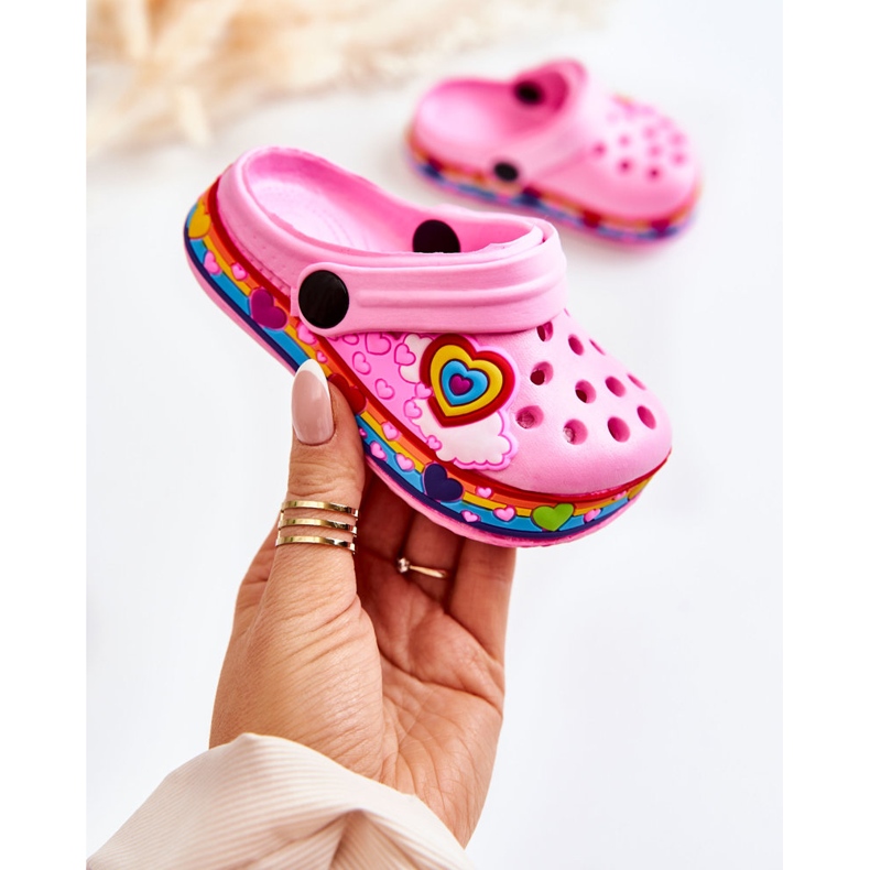 Ciabatte per bambini in schiuma Crocs rosa Charie 1