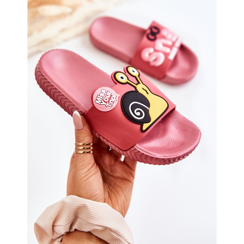 Ciabatte a chiocciola rosa scuro per bambini leggere 1