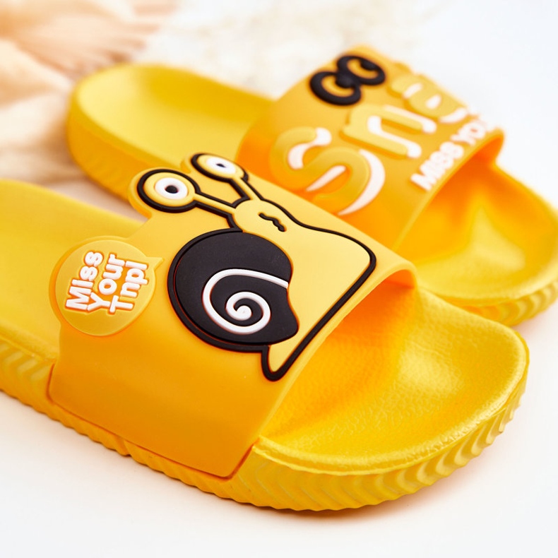 Ciabatte a chiocciola gialle per bambini leggere giallo 2