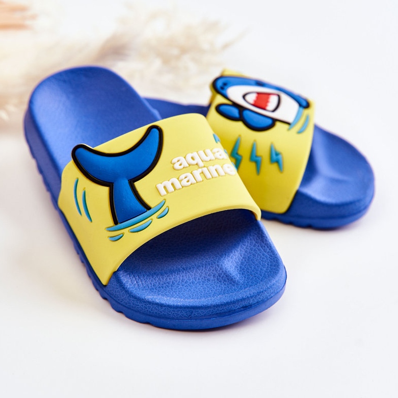 Pantofole Sharky Giallo-Blu per Bambini Leggere 2