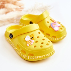 Ciabatte per bambini con cavallo leggero con decorazione Bertis gialla giallo 2