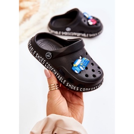 Pantofole leggere per bambini Kroks con decorazione Bertis nera nero 1