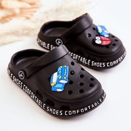 Pantofole leggere per bambini Kroks con decorazione Bertis nera nero 2