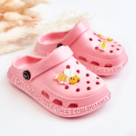 Ciabatte per bambini leggere con decorazione rosa Bertis 2