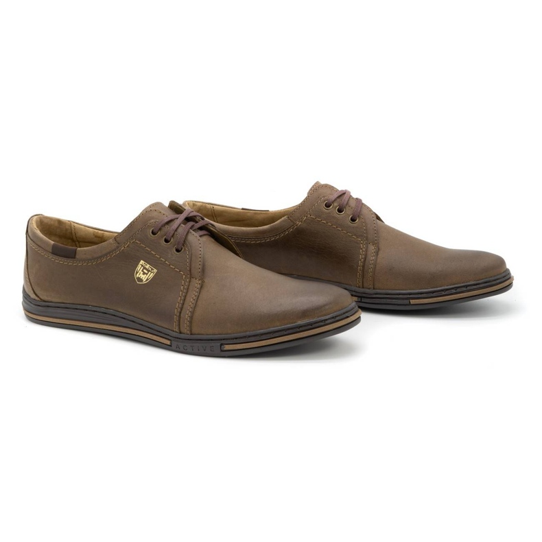Polbut Scarpe da uomo in pelle 343 marrone 2