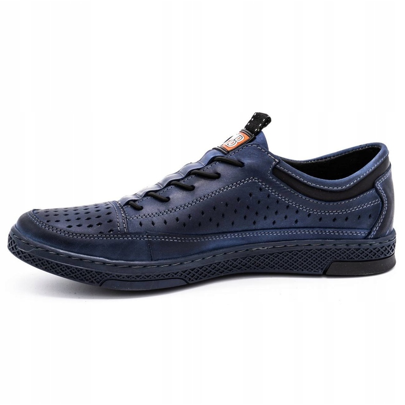 Polbut Scarpe da uomo in pelle per l'estate K22 Navy Blue 1