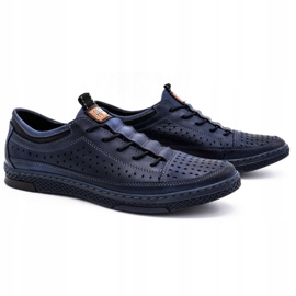 Polbut Scarpe da uomo in pelle per l'estate K22 Navy Blue 2