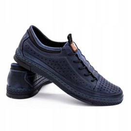 Polbut Scarpe da uomo in pelle per l'estate K22 Navy Blue 3