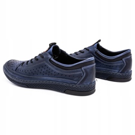 Polbut Scarpe da uomo in pelle per l'estate K22 Navy Blue 5