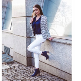 Olivier Sara Stivali blu navy con tacco alto 4