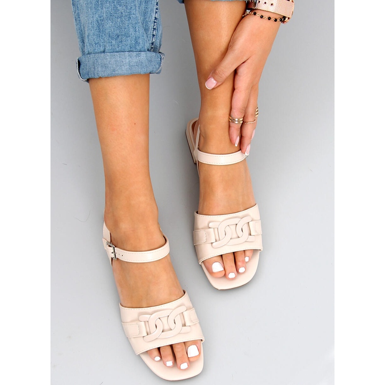 Sandali con tacco basso Iona Beige 2