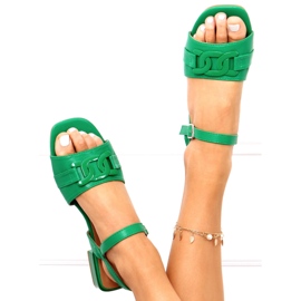Sandali con tacco basso Iona Green verde 1