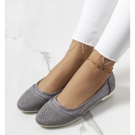 Ballerine grigie con fondina in zirconi d'argento grigio 1