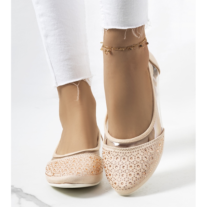 Ballerine Marx semitrasparenti beige 1