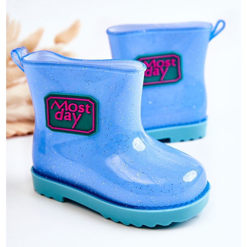 Stivali da pioggia blu per bambini in broccato 2