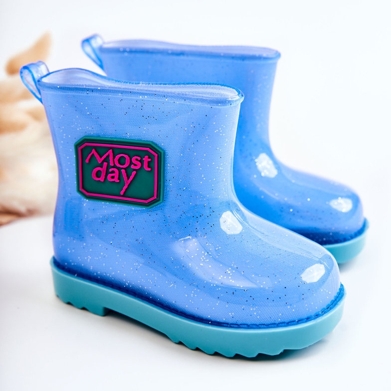 Stivali da pioggia blu per bambini in broccato 1