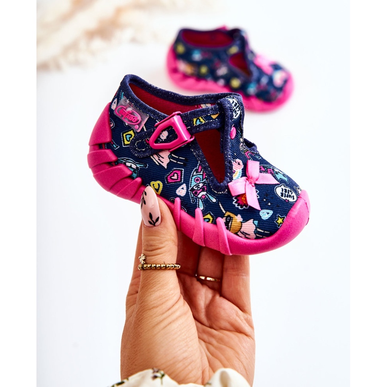 BEFADO S.A. Ciabatte Befado Supergirl con fiocco 110P456 blu navy 1