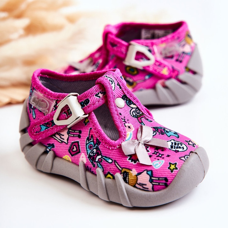 BEFADO S.A. Ciabatte Befado Supergirl Con Fiocco 110P457 Rosa-Grigio 2