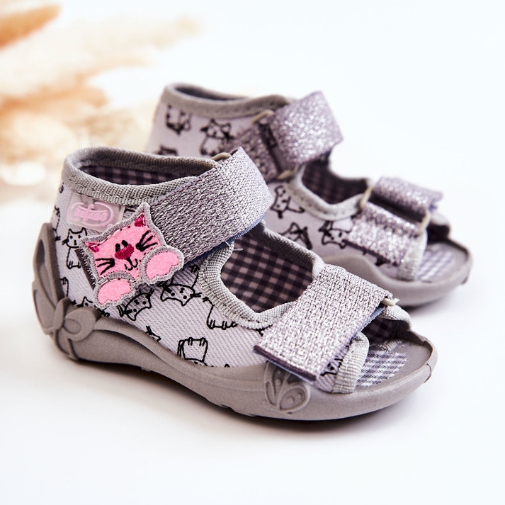 BEFADO S.A. Sandali Pantofole Befado Velcro Gatti 242P102 Grigio 1