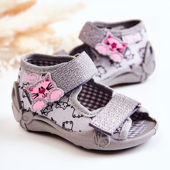 BEFADO S.A. Sandali Pantofole Befado Velcro Gatti 242P102 Grigio 2
