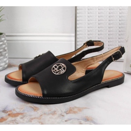 Sandali Neri con ornamento W Filippo d'oro 2