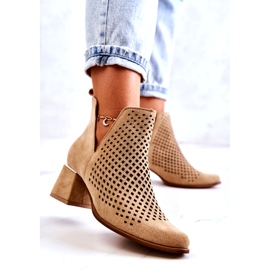 Lewski Shoes Stivali traforati in pelle scamosciata Scarpe Lewski 3165 Beige 3