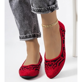 Ballerine rosse con ornamenti Selam traforati nero rosso 1