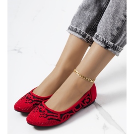 Ballerine rosse con ornamenti Selam traforati nero rosso 2