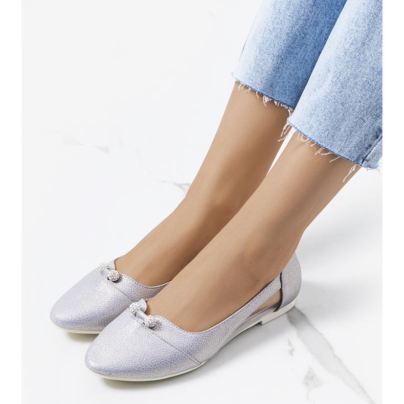 Ballerine raglan argento semitrasparente 1