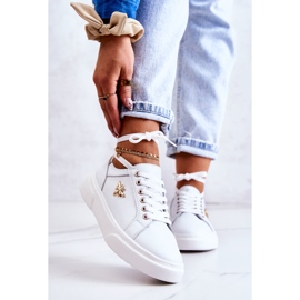 Vinceza Scarpe Sportive In Pelle Con Decorazione Calerie Bianca bianco d'oro 1