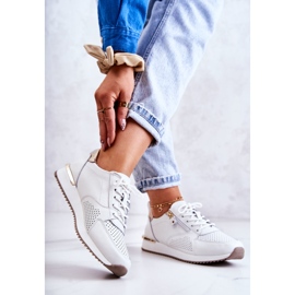 Vinceza Sneakers Sportive da Donna in Pelle Scarpe Bianche Horessa bianco d'oro 2